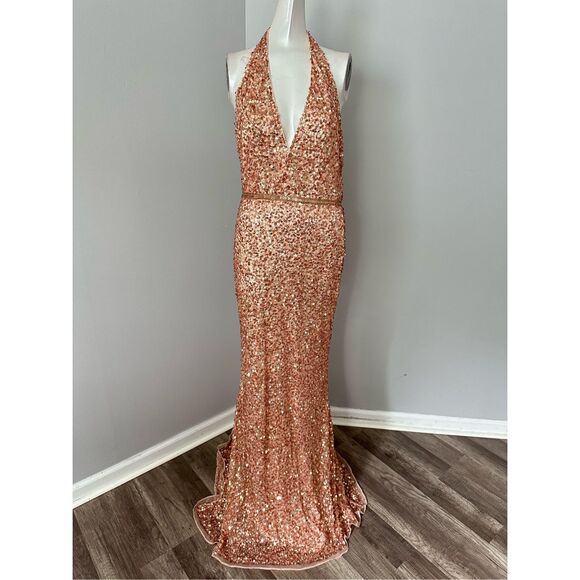 MAC DUGGAL SLEEVELESS HALTER NECK GOWN - Picture 2 of 10